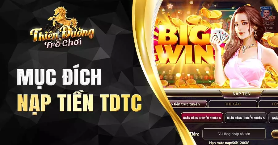 Nạp tiền vào cổng game TDTC để tham gia giải trí cá cược